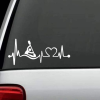Kayak Heartbeat love Window Decal Sticker
