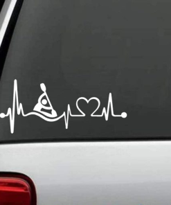 Kayak Heartbeat love Window Decal Sticker