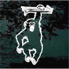 Chimpanzee chimp hanging window decal Sticker