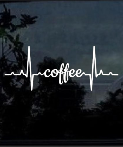 Coffee Heartbeat Window Decal Sticker