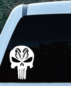 Dodge Ram Head Punisher Skull Window Decal Sticker