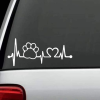 Paw Print Heartbeat Love - Dog Window Decal Sticker