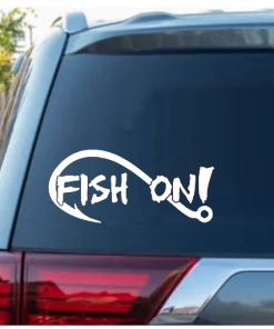Fish on hook a3 Fishing Decal Stickers