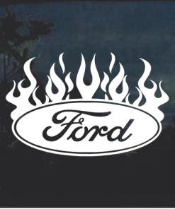 Ford Oval with Flames 3 - Ford Decal sticker