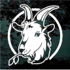 Goat head round window decal Sticker