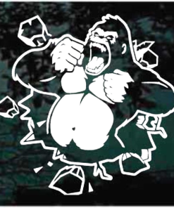 Gorilla beating chest window decal Sticker