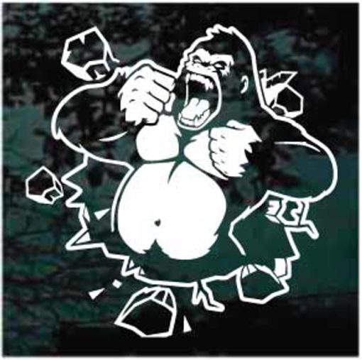 Gorilla beating chest window decal sticker for cars and trucks