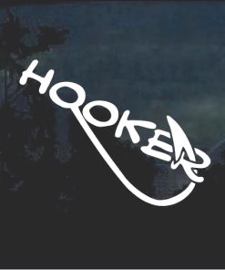 Hooker Funny Fishing Window Decal Sticker