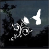 Hummingbird and Rose Flower window decal Sticker