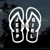 Jeep Girl Flip Flops Window Decal Sticker for Jeeps