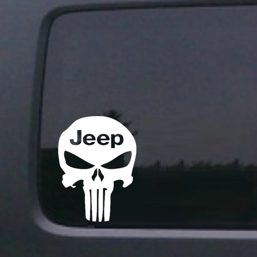 Punisher Skull Jeep Window Decal Sticker