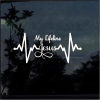 Jesus is my Lifeline Heartbeat Christian stickers for your car and truck