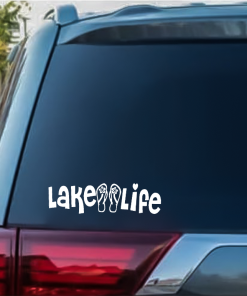 Lake Life Flip Flops Window Decal Sticker