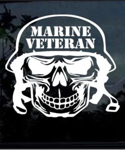 Marines Veteran Skull Window Decal Sticker