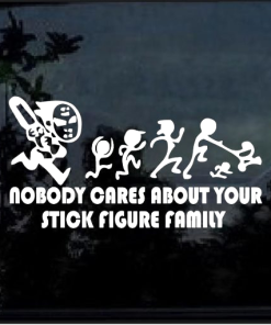 Nobody Cares stick family Jason Vorhees Window Decal Sticker