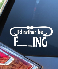 Rather be Fishing Funny Window Decal Sticker