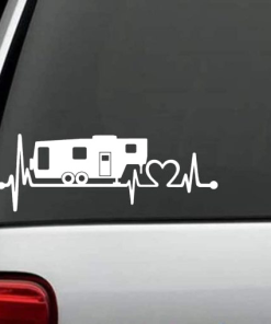 Camper Heartbeat Love Truck Decal Sticker