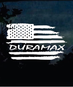 Truck Decal Sticker - Duramax Dirtymax Weathered American Flag