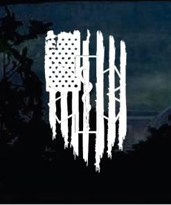 Truck Decal Sticker - Emt Paramedic Weathered Flag