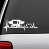 Pop Up Camper Heartbeat Love Truck Decal Sticker