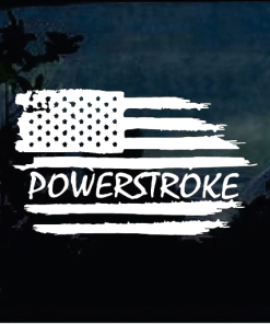 Truck Decal Sticker - Weathered Flag Powerstroke Diesel