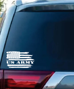 Army US Weathered American Flag Military Window Decal Sticker