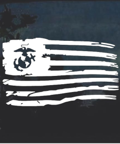 EGA Weathered Flag Usmc Window Decal Sticker