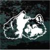 Wolf howling pair window decal sticker for cars and trucks