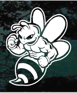 bee muscle mascot window decal Sticker