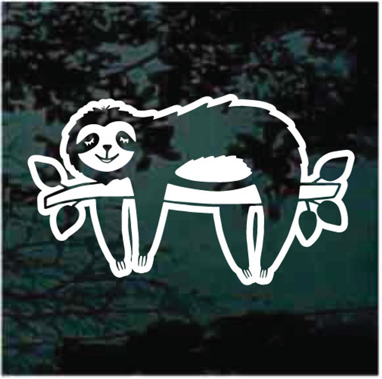 Cute Sloth On Branch Window Decal Sticker | Custom Made In the USA ...