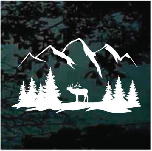 elk scene hunting decal sticker for cars and trucks