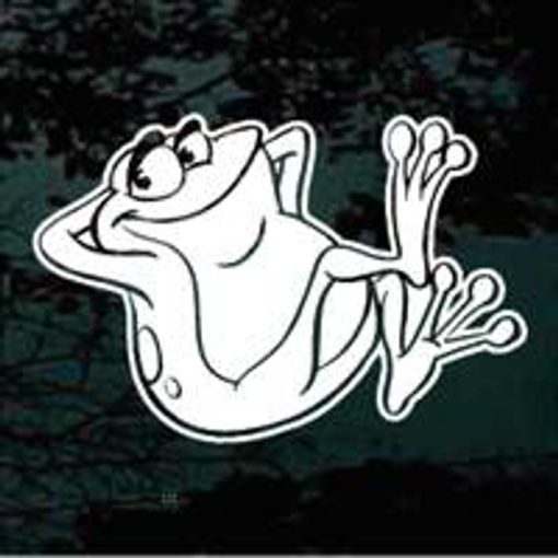 frog laid back window decal sticker for cars and trucks