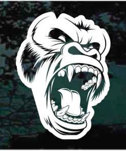 Gorilla head window decal sticker for cars and trucks
