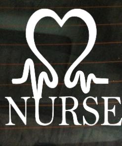 Nurse Heart RN LPN Window Decal Sticker