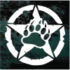 Bear Paw Weathered Star Decal Sticker