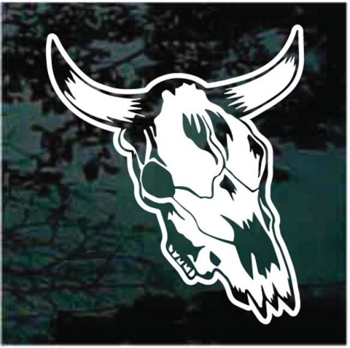 Bull Skull Horned Decal Sticker