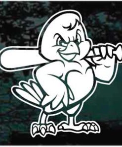 Cardinal Bird Mascot Baseball Team Decal Sticker