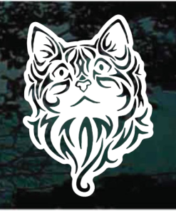 Cat Kitten Long Haired Face Decal Sticker