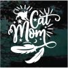 Cat Mom Feathers Decal Sticker