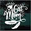 Cat Mom Feathers Decal Sticker