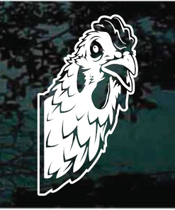 Chicken Peeking Window Decal Sticker