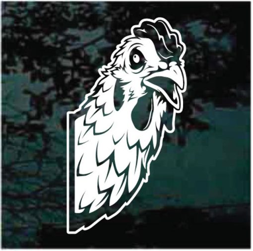 Chicken Peeking Window Decal Sticker