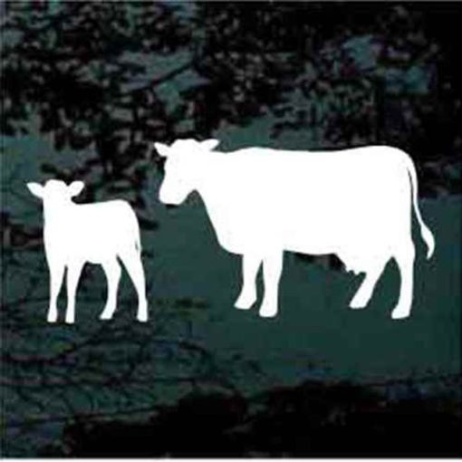 Cow Calf Silhouette Decal Sticker