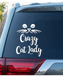 Crazy Cat Lady Face Decal Sticker