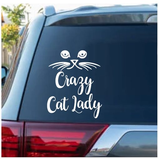 Crazy Cat Lady Face Decal Sticker