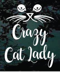 Crazy Cat Lady Face Decal Sticker