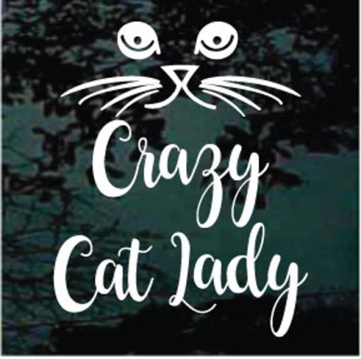 Crazy Cat Lady Face Decal Sticker