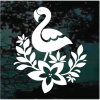 Flamingo with flower Decal Sticker