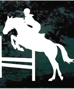 Girl Equestrian Horse Jump Decal Sticker