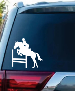Girl Equestrian Horse Jump Decal Sticker